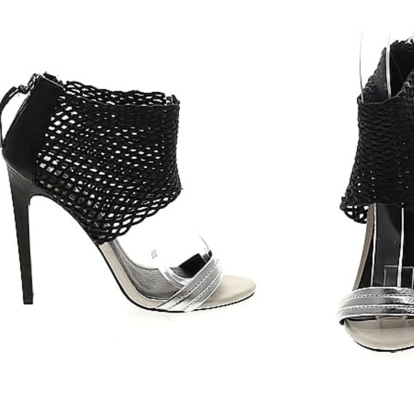 L.A.M.B. Gwen Stefani BISHOP black/silver leather stiletto hi heels

Size 8 - Picture 4 of 5